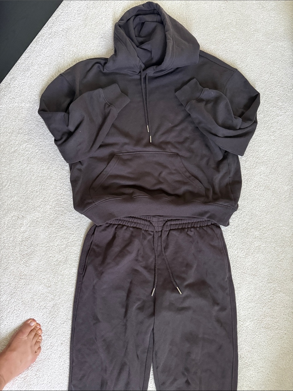 H&M New Line Dark Ashy Brown Hoodie and Jogger Set